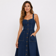 Eloise Carrington | Denim Midi Dress For Women