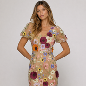 Felicity Ravensworth | Floral Embroidered Midi Dress For Women