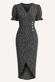 Chloe Harrington | Floral Ruffle Sleeve Midi Dress For Women