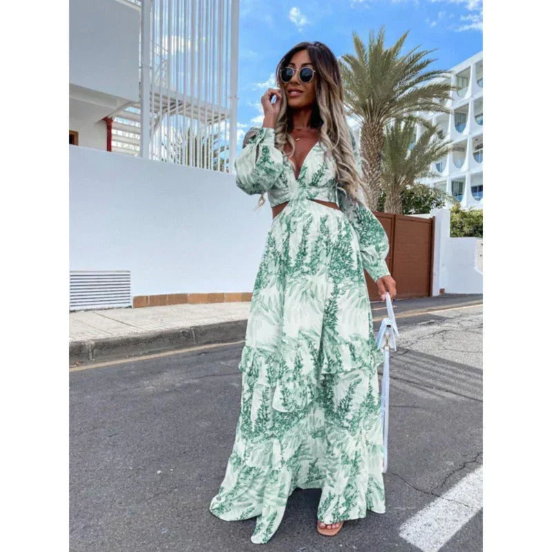 Sienna Whitmore | Floral Cut-Out Maxi Dress For Women