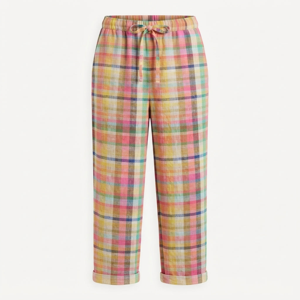 Clara Whitlock | Checkered Linen Trousers For Women
