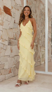 Imogen Lawson | Ruffle Halter Maxi Dress For Women