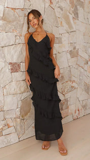 Imogen Lawson | Ruffle Halter Maxi Dress For Women