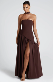 Elena Bellucci | Strapless Split Evening Maxi Dress For Women