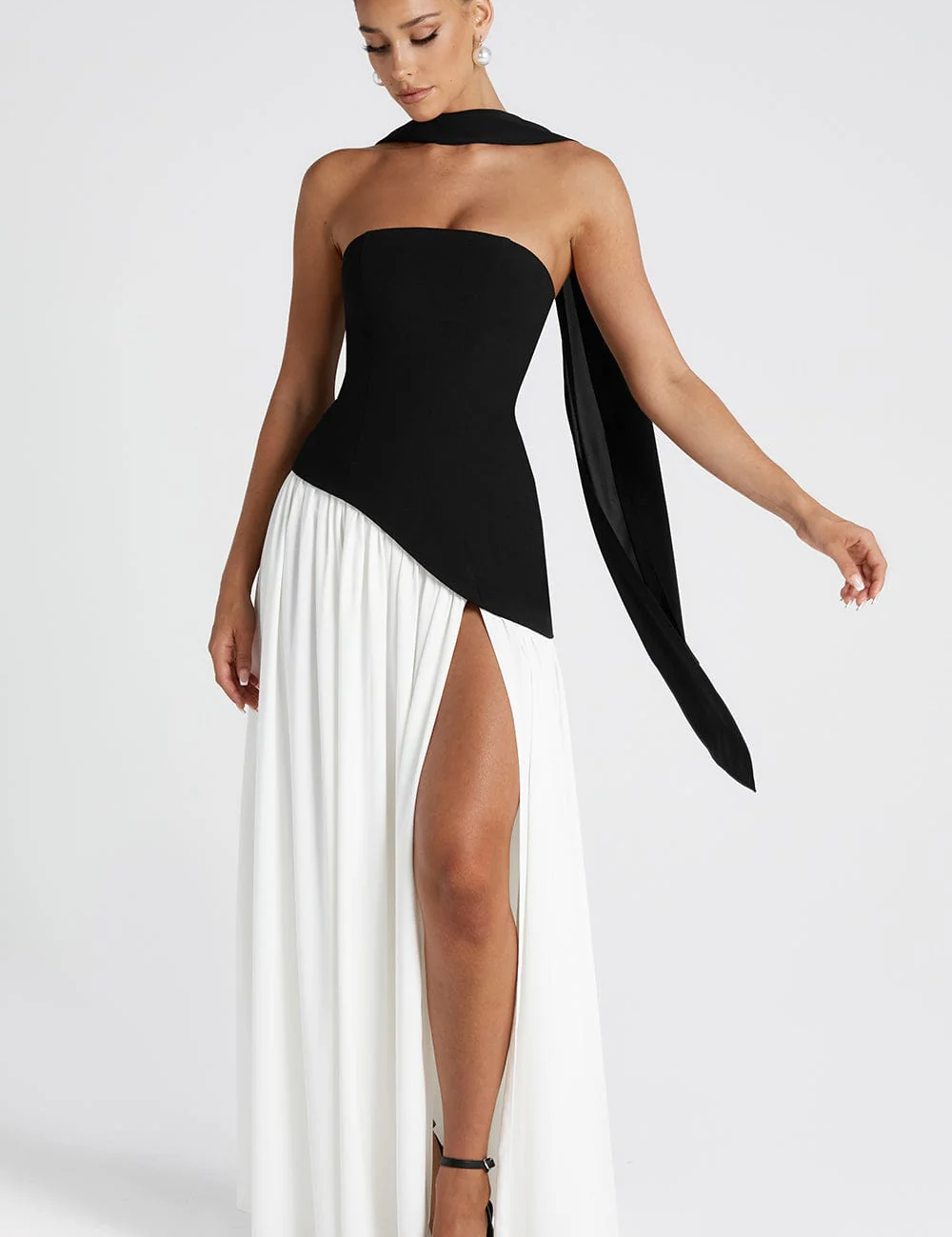 Elena Bellucci | Strapless Split Evening Maxi Dress For Women