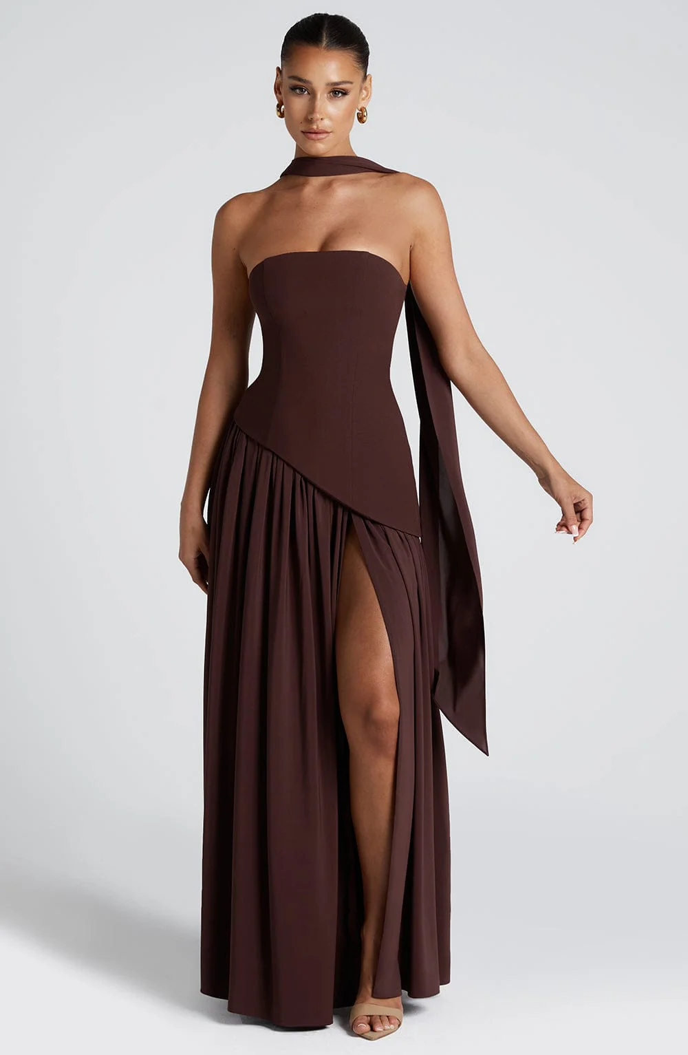 Elena Bellucci | Strapless Split Evening Maxi Dress For Women