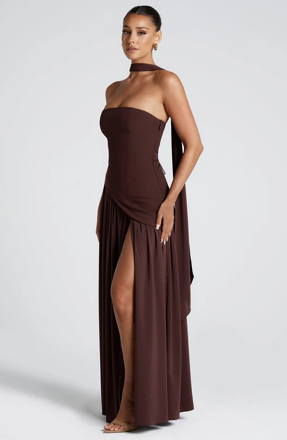 Elena Bellucci | Strapless Split Evening Maxi Dress For Women
