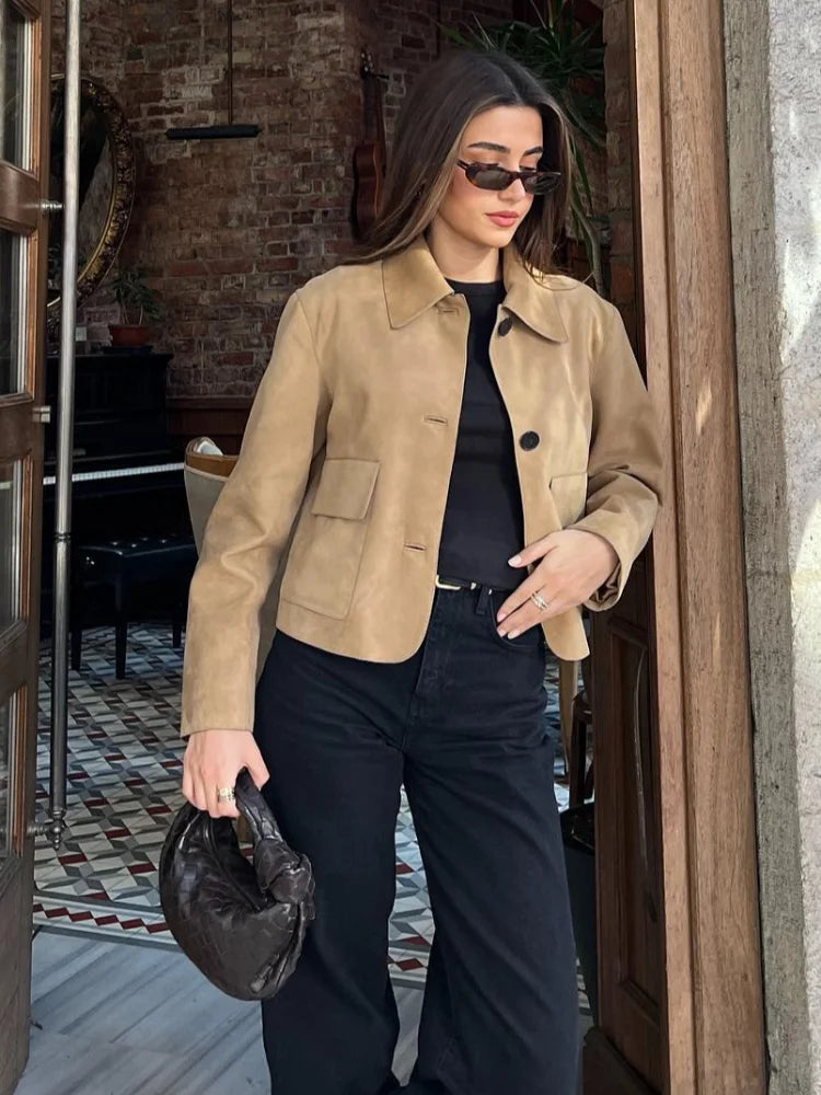 Camille Moreau | Cropped Suede Jacket For Women