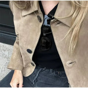 Camille Moreau | Cropped Suede Jacket For Women