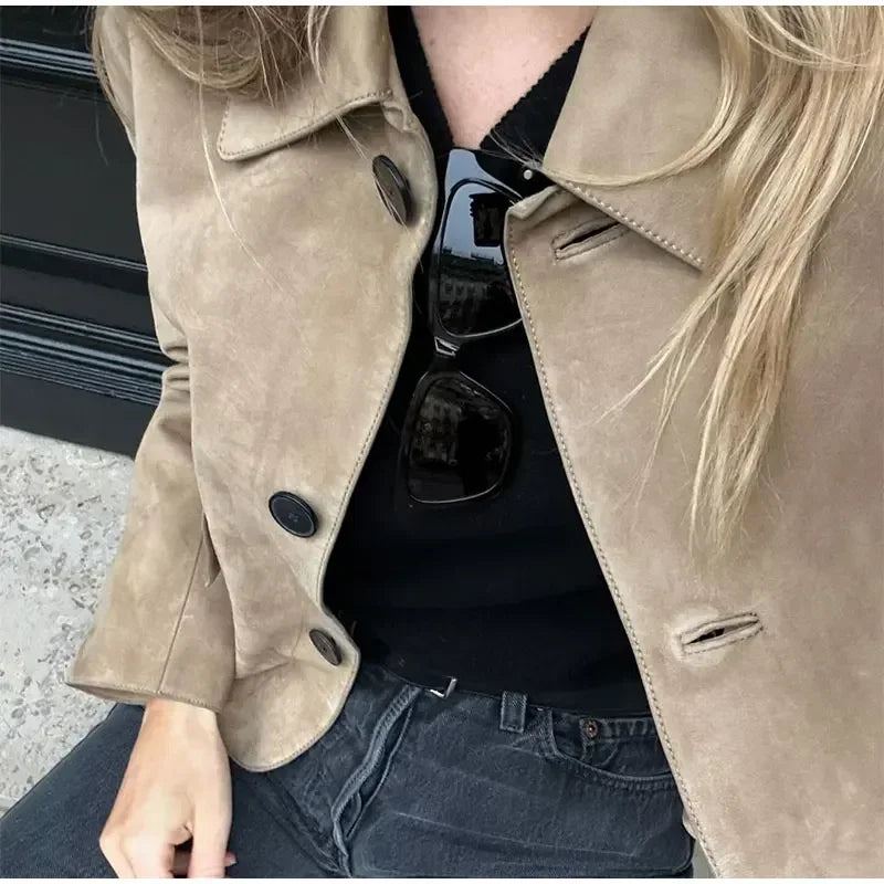 Camille Moreau | Cropped Suede Jacket For Women
