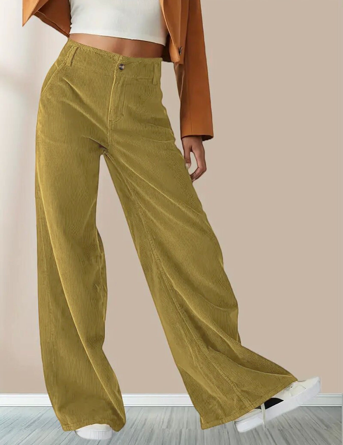 Sophie Laurent | Wide Leg Corduroy Pants For Women