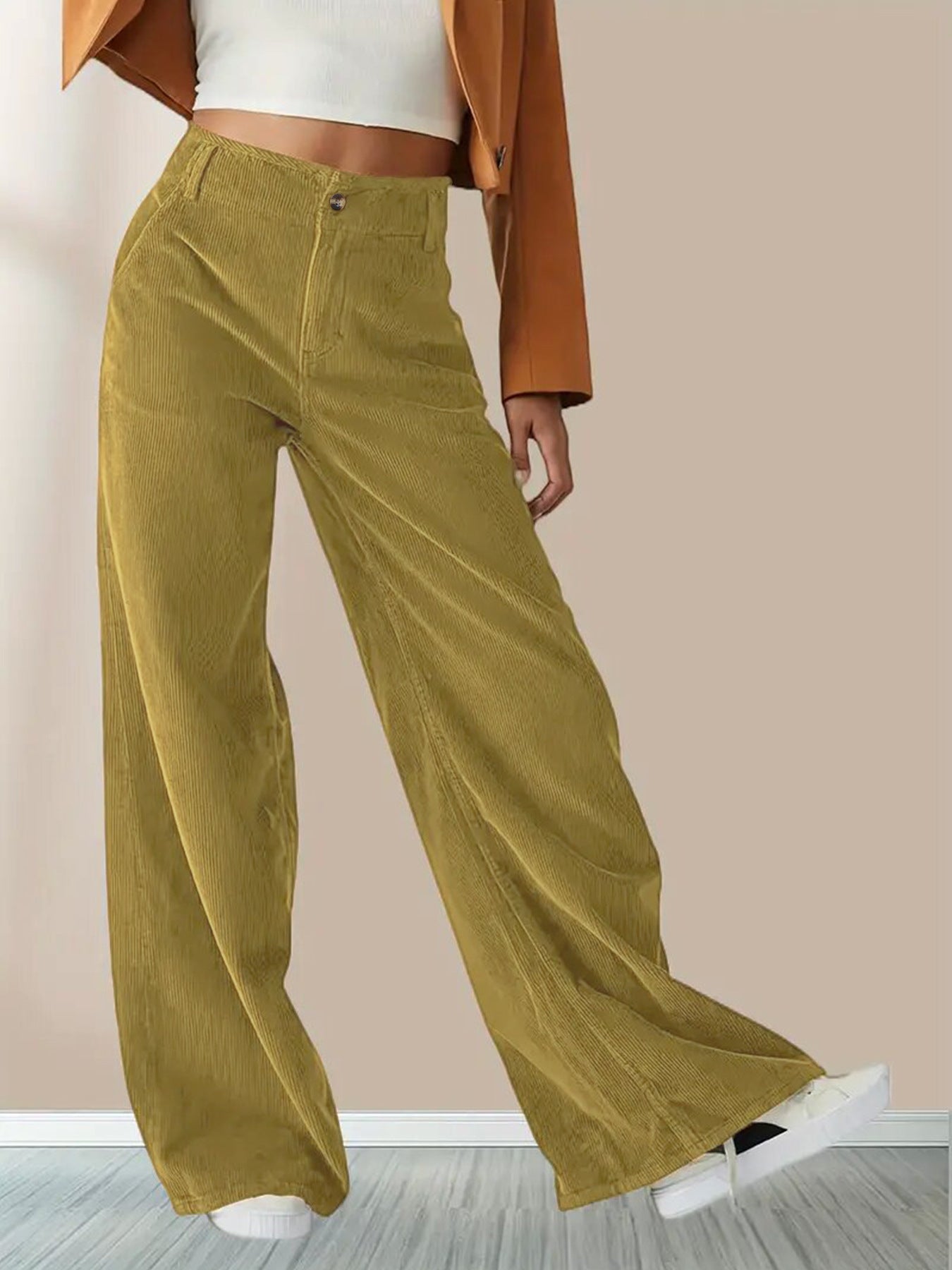 Sophie Laurent | Wide Leg Corduroy Pants For Women