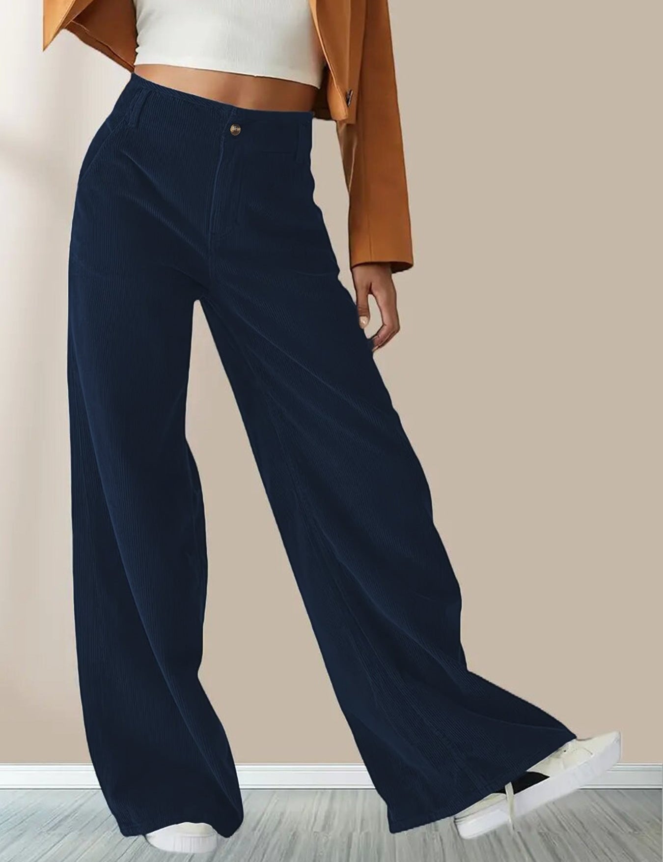 Sophie Laurent | Wide Leg Corduroy Pants For Women