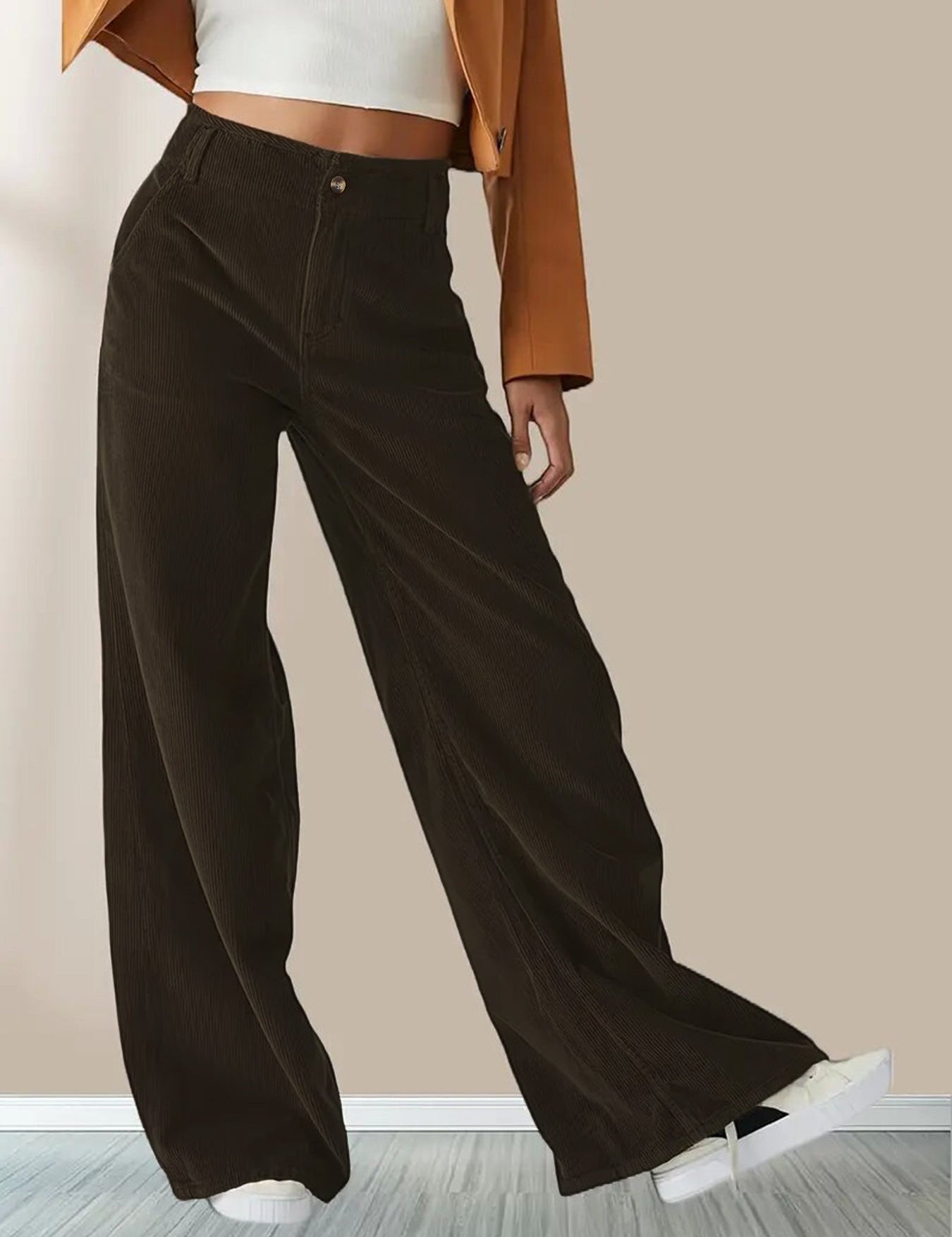 Sophie Laurent | Wide Leg Corduroy Pants For Women