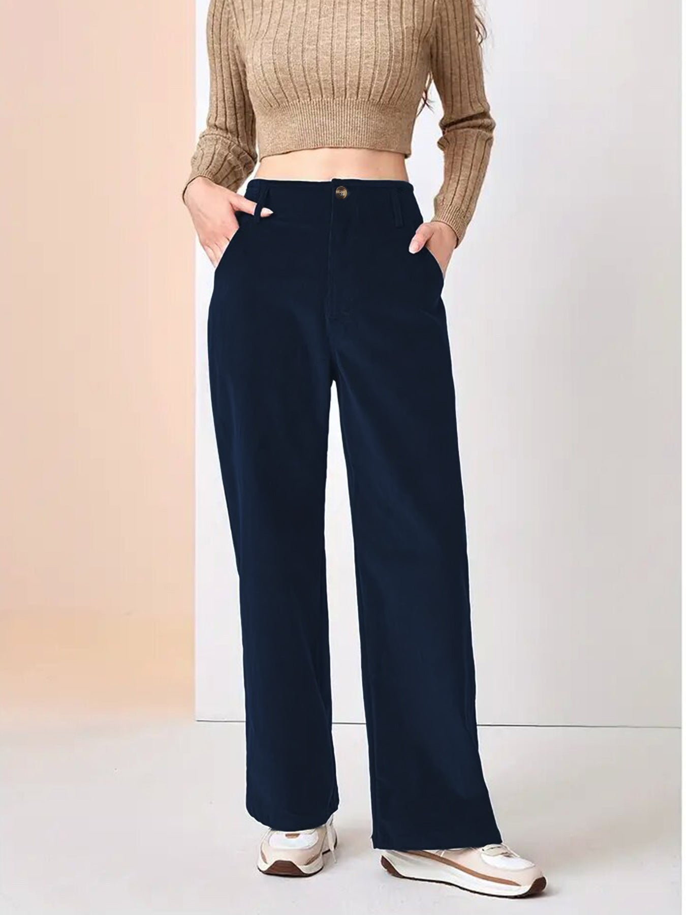 Sophie Laurent | Wide Leg Corduroy Pants For Women