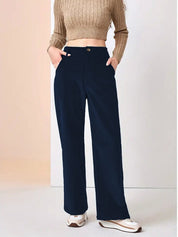 Sophie Laurent | Wide Leg Corduroy Pants For Women