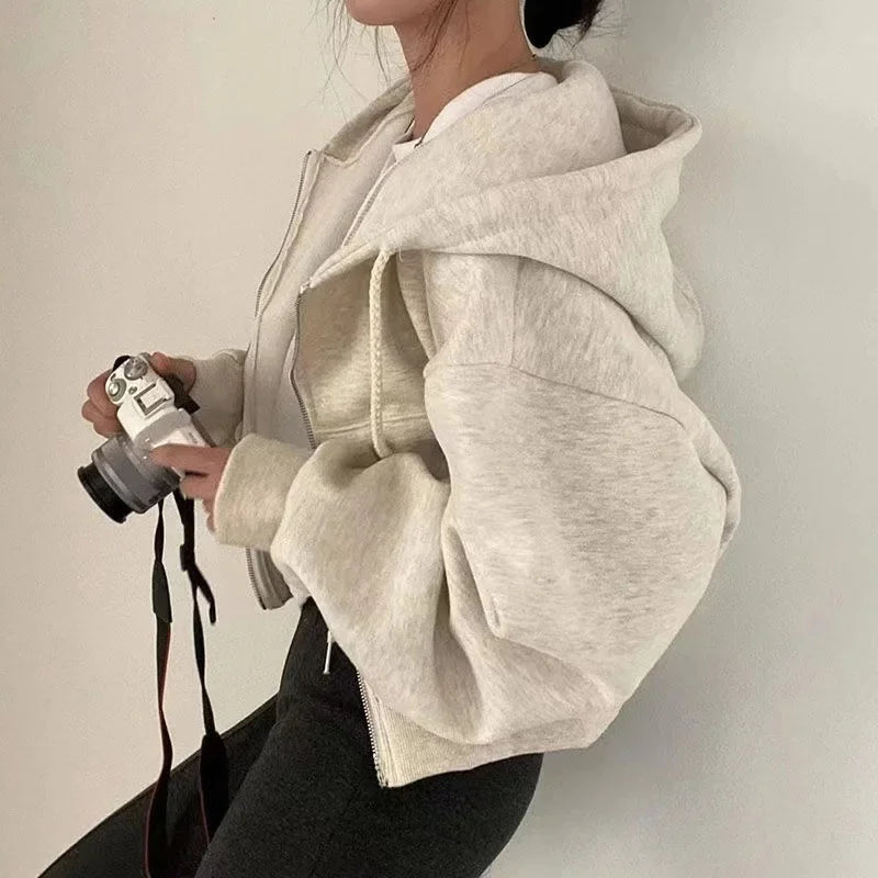 Sabrina Laurent | Cropped Zip-Up Hoodie For Women