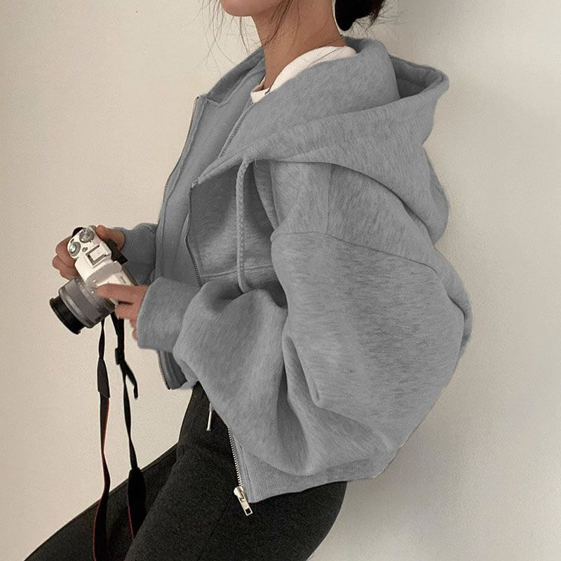 Sabrina Laurent | Cropped Zip-Up Hoodie For Women