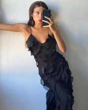 Charlotte Reid | Red Ruffle Maxi Dress For Women