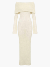 Charlotte Hayes | Off-Shoulder Bouclé Maxi Dress For Women