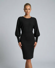 Charlotte Fielding | Balloon Sleeve Knit Midi Dress For Women