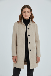 Charlotte Davies | Wool-Blend Tailored Overcoat For Women