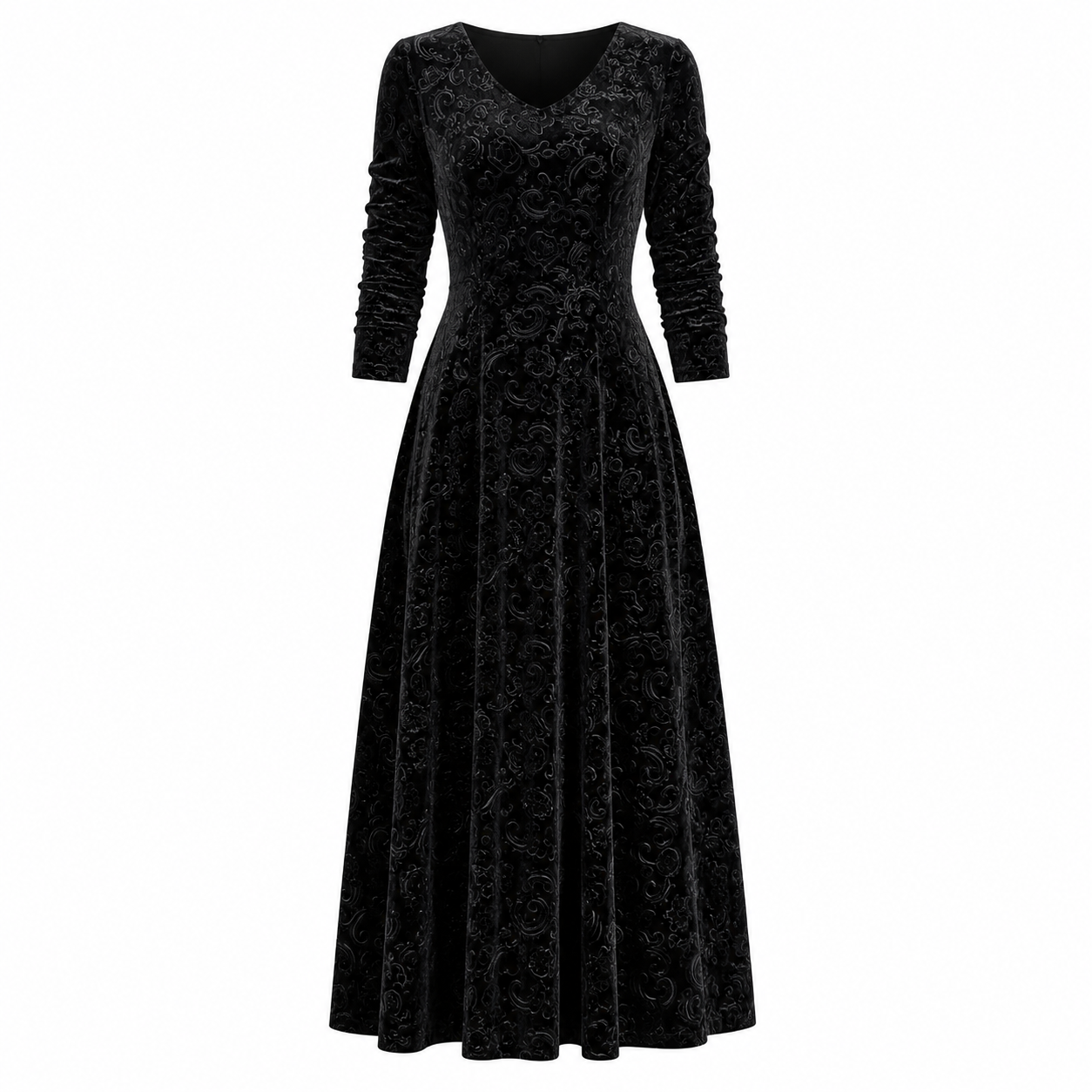 Elise Campbell | Embossed Velvet Midi Dress For Women