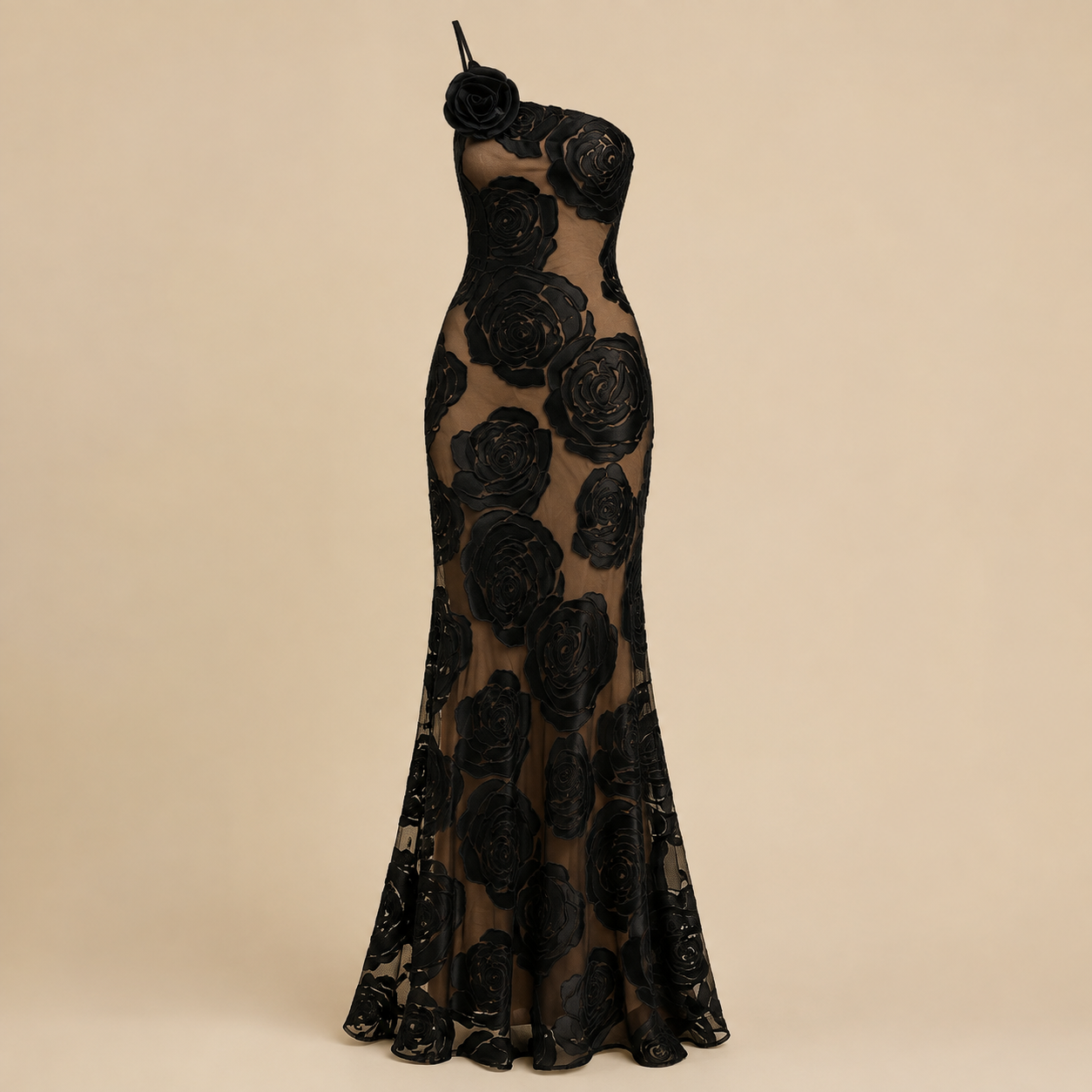 Elise Cromwell | Velvet Rose Maxi Evening Dress For Women