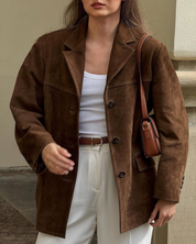 Elena Moretti | Premium Suede Blazer For Women