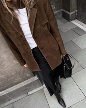 Elena Moretti | Premium Suede Blazer For Women