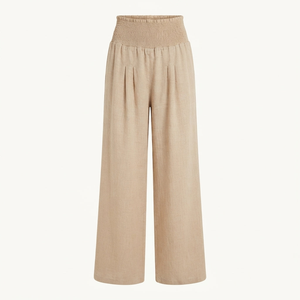 Evie Thornton | Linen Wide-Leg Beach Pants For Women