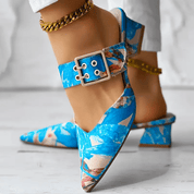 Virelle Edge | Artistic Buckle Heel Mules