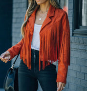 Tara Williams | Fringe Suede Cropped Jacket For Women