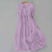 Matilda Clarke | Linen Midi Dress with Tie Waist For Women
