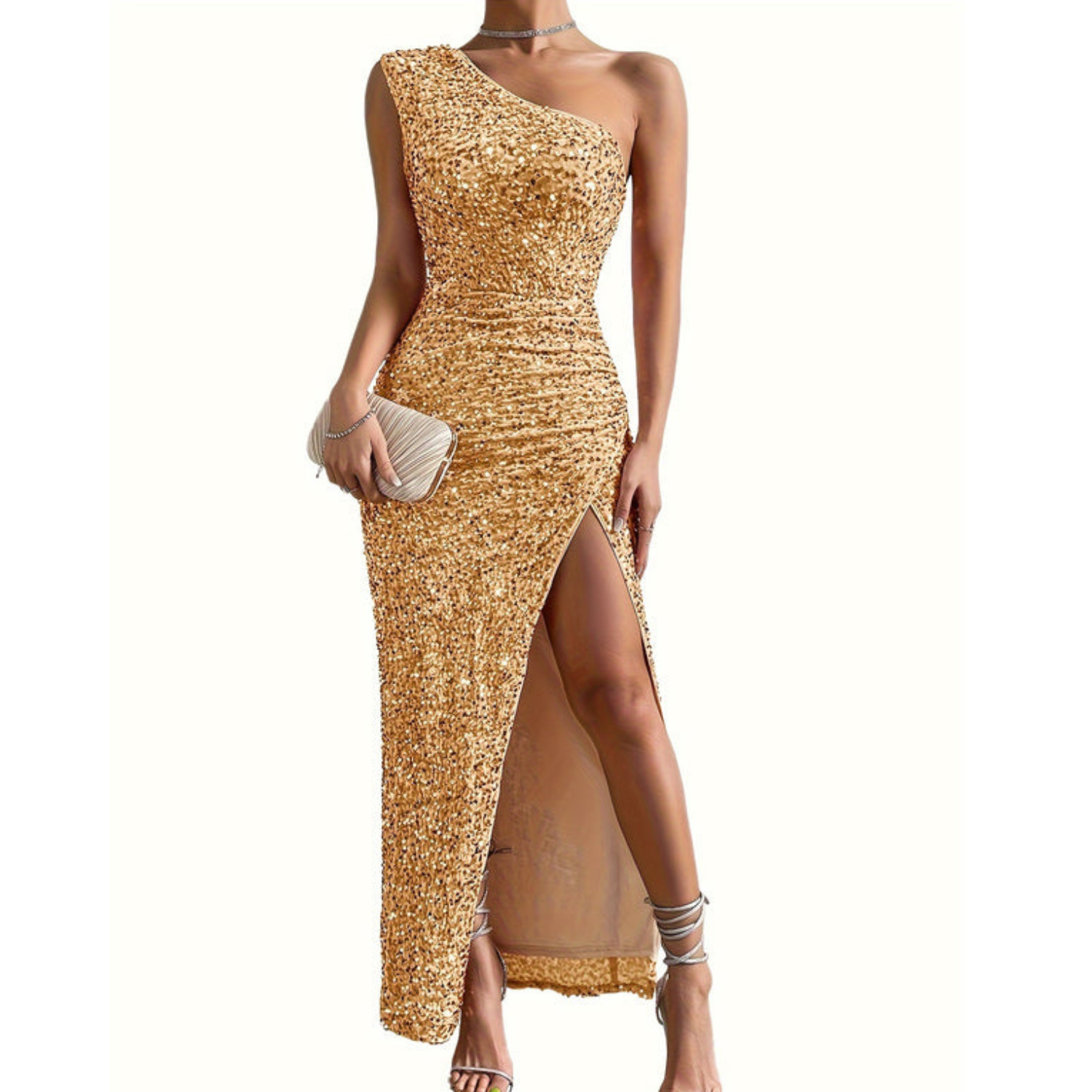 Grace Alderton | One Shoulder Sequin Maxi Dress For Women