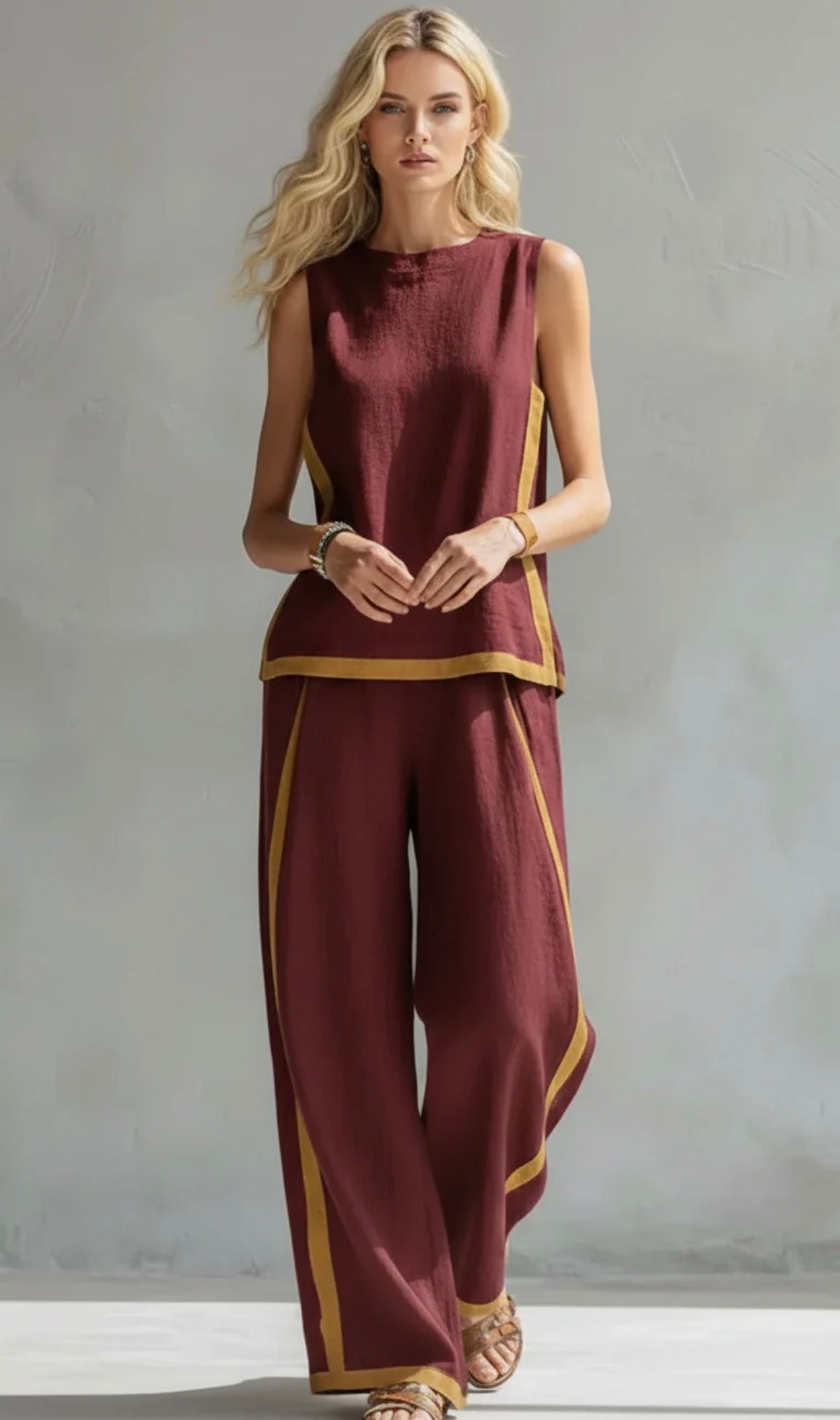 Ivy Blackwell | Cotton Linen Two-Piece Set For Women