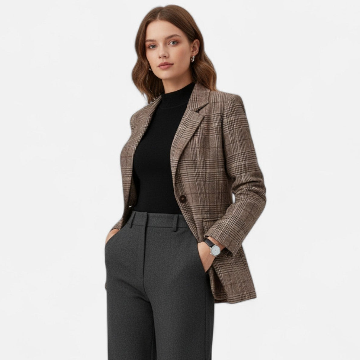 Camille Laurent | Tailored Check Blazer For Women