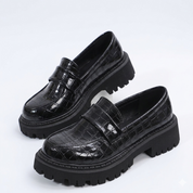 Chloé Bernard | Croc-Embossed Platform Loafers with Bold Comfort Edge For Women