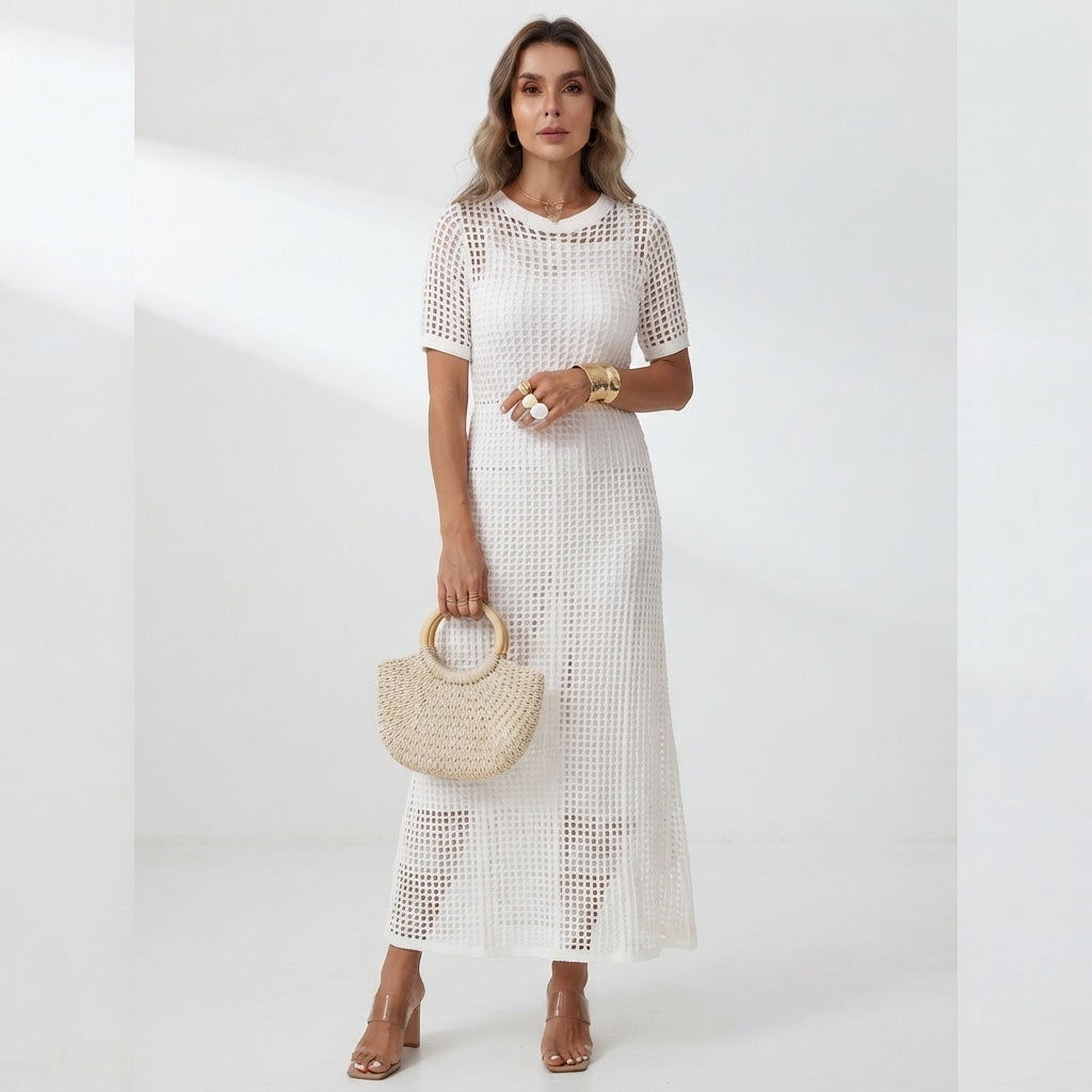 Georgia Clarke | Crochet Knit Maxi Dress For Women
