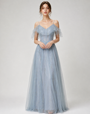 Georgia Mitchell | Sparkle Tulle Maxi Evening Dress For Women