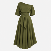 Grace Robertson | Off-Shoulder Tie Waist Maxi Dress For Women