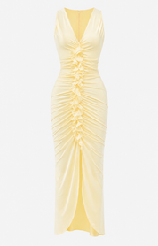 Grace Wilson | Ruched V-Neck Maxi Dress For Women