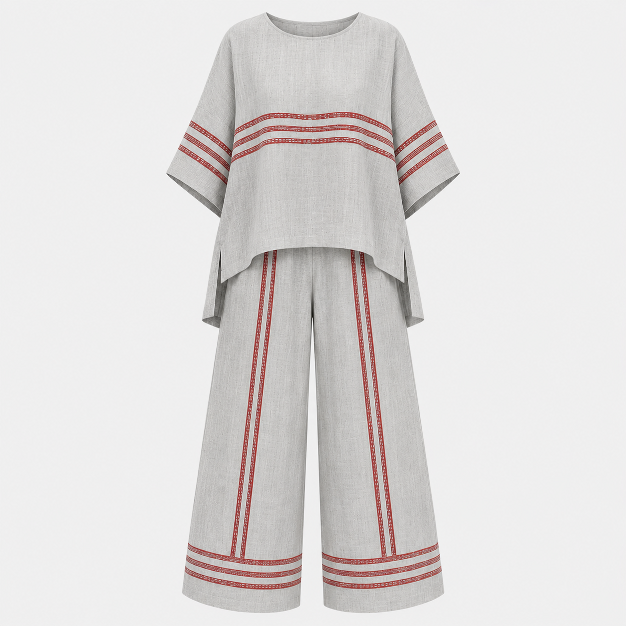 Grace Donovan | Striped Linen Two-Piece Set For Women