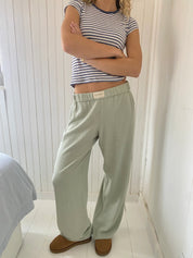Etta Belford | Pink Elastic Waist Wide Leg Lounge Pants For Women