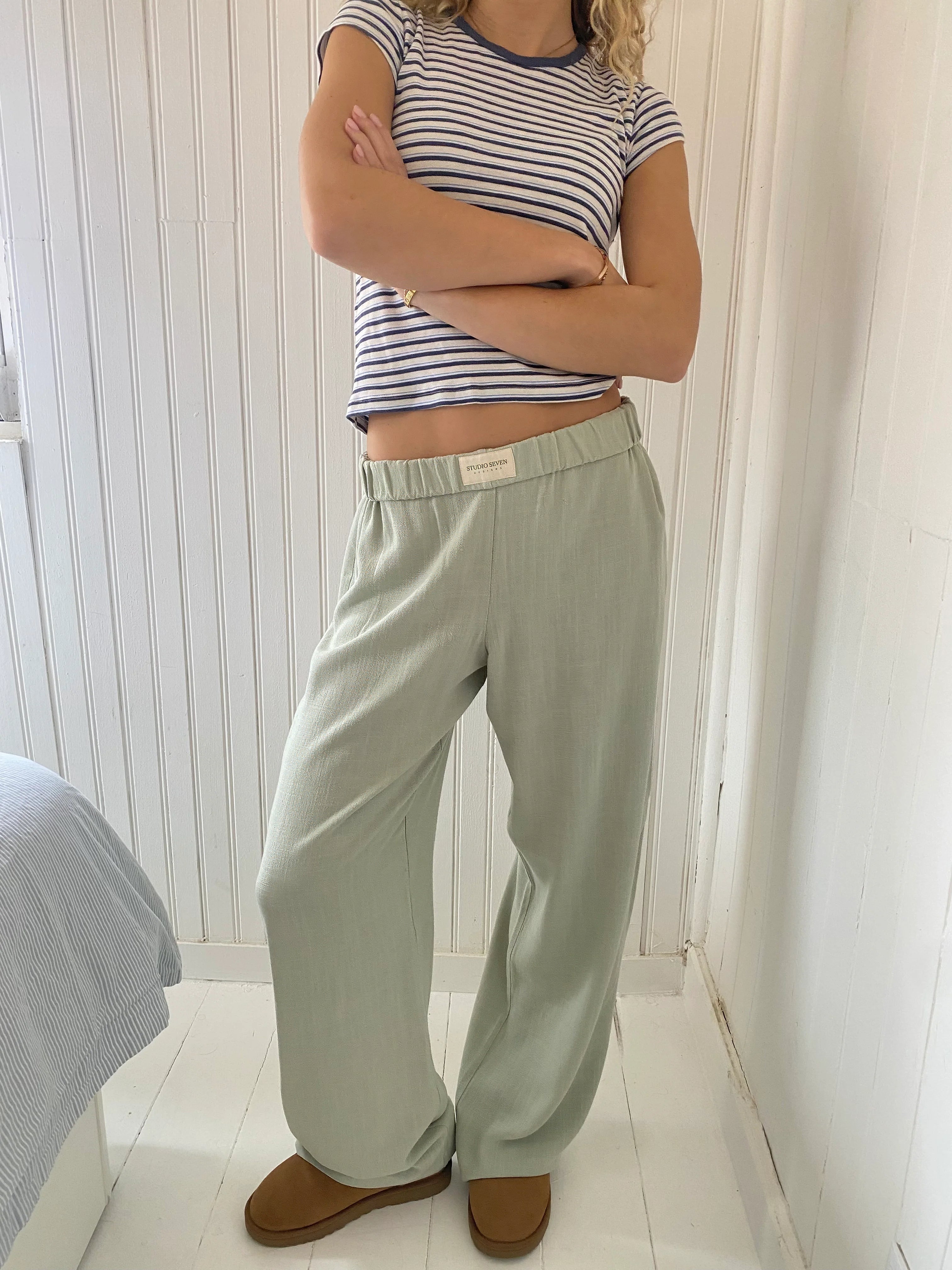 Etta Belford | Pink Elastic Waist Wide Leg Lounge Pants For Women