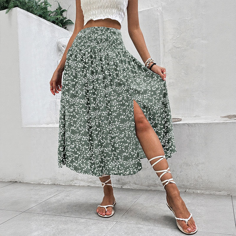 Maeve Thornton | Ditsy Floral Split-Hem Midi Skirt
