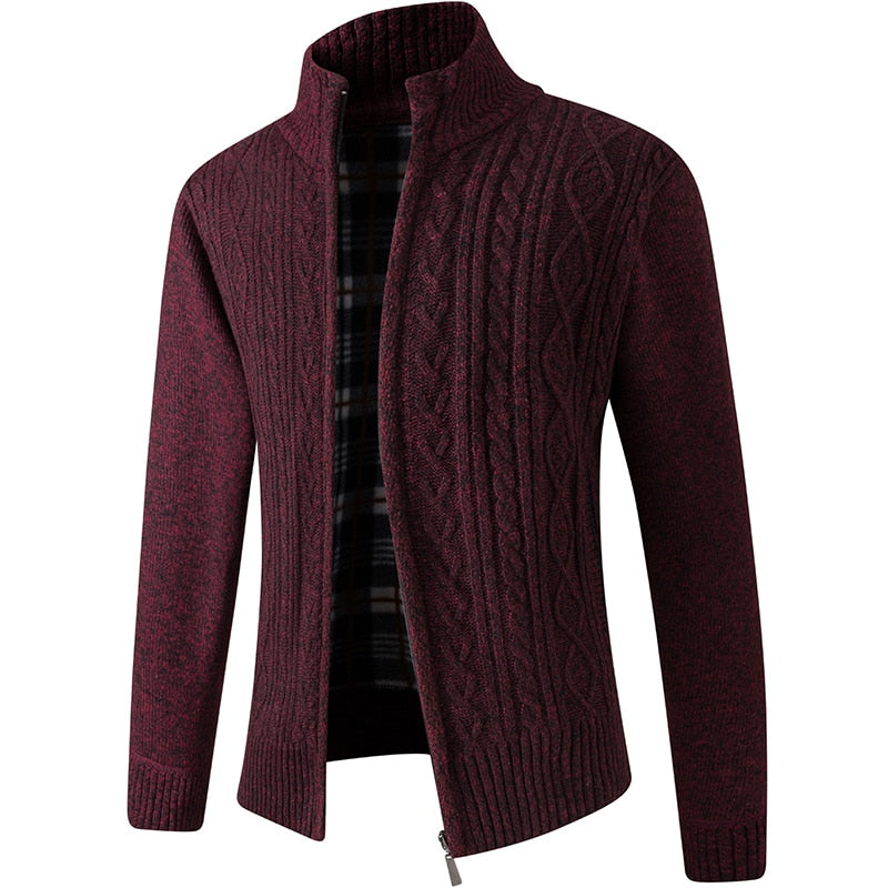 Matteo Sinclair | Cable Knit Zip Cardigan For Men