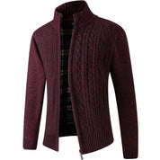 Matteo Sinclair | Cable Knit Zip Cardigan For Men
