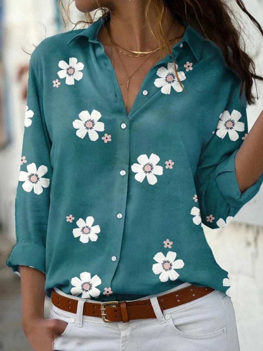 Poppy Leighton | Floral Print Blouse With Relaxed Fit For Women