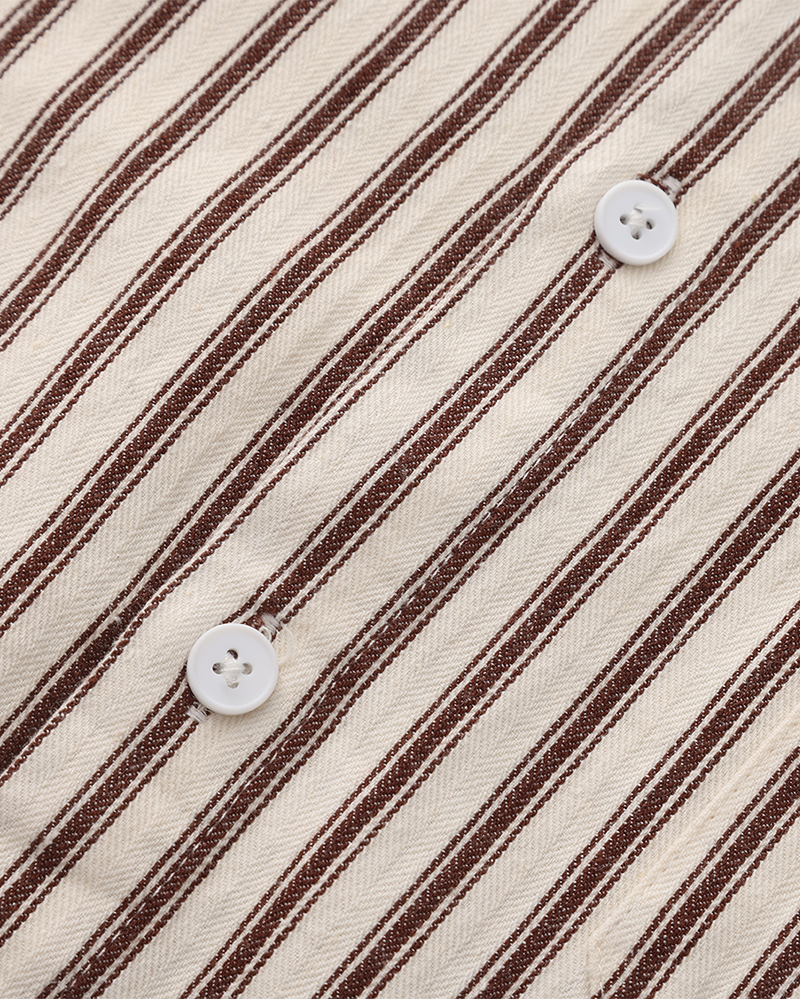 Gabriel Fontaine | Linen Stripe Shirt with Relaxed Coastal Elegance For Men